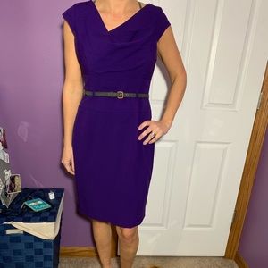 Deep purple dress W black belt